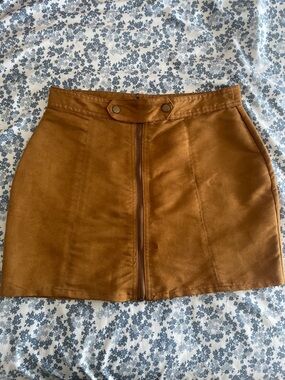 Rue21 Chestnut Brown Front-Zip Mini Skirt